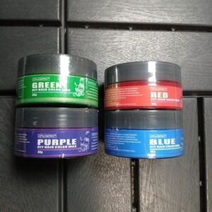 4 Colors Temporary Hair Dye Color Wax Disposable Hair Dye Cream Gr Red Bl Pu -ZB